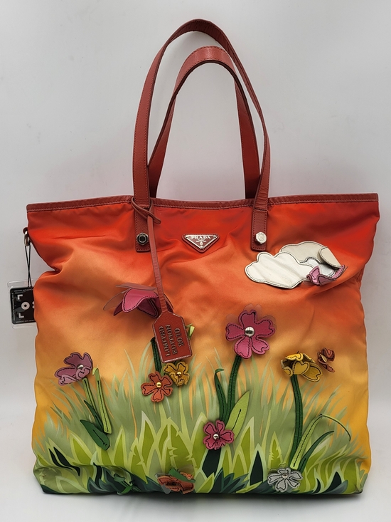 Prada Handbags - PRADA Saffiano Limited Edition Flowery Garden City Tote Bag Authentic w/COA